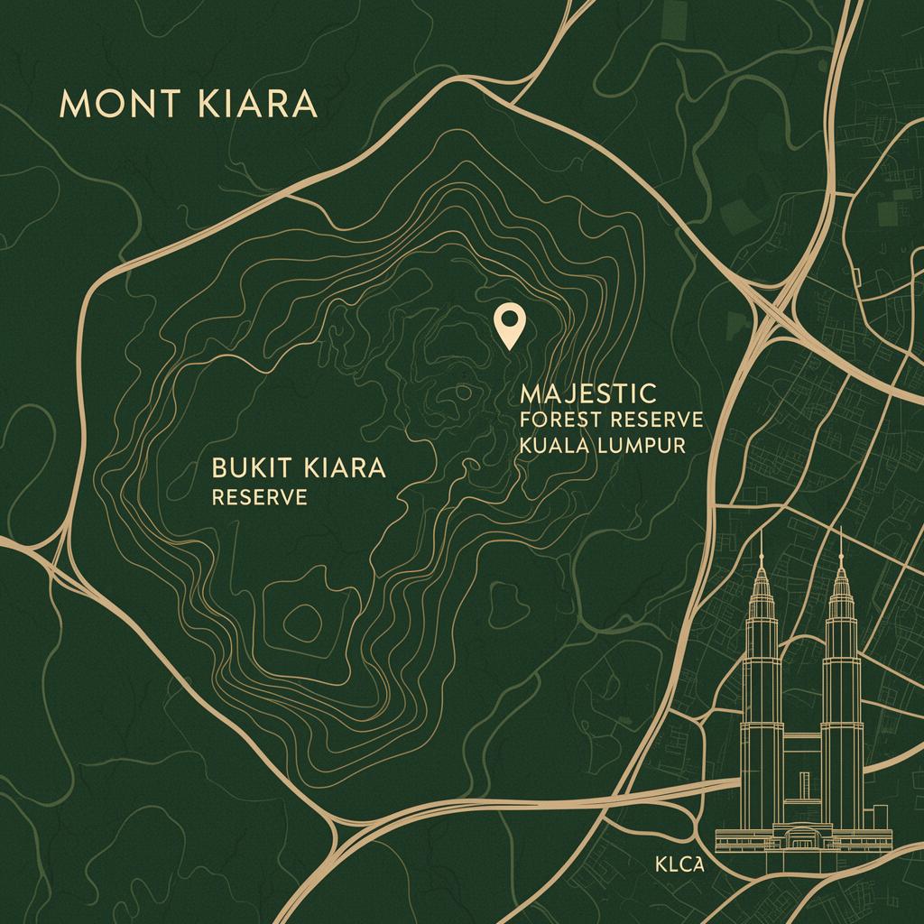 Detailed location map showing Majestic Kiara Reserve and the surrounding KL neighbourhoods